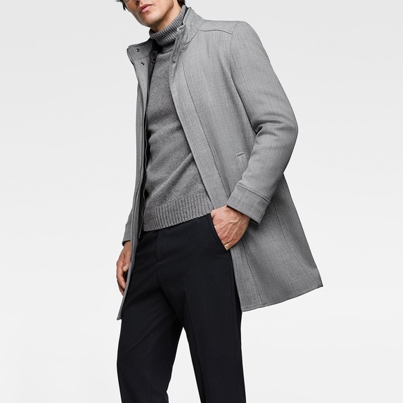 ZARA MAN GRAY COAT BRAND NEW WITH TAGS MEDIUM - Picture 2 of 11